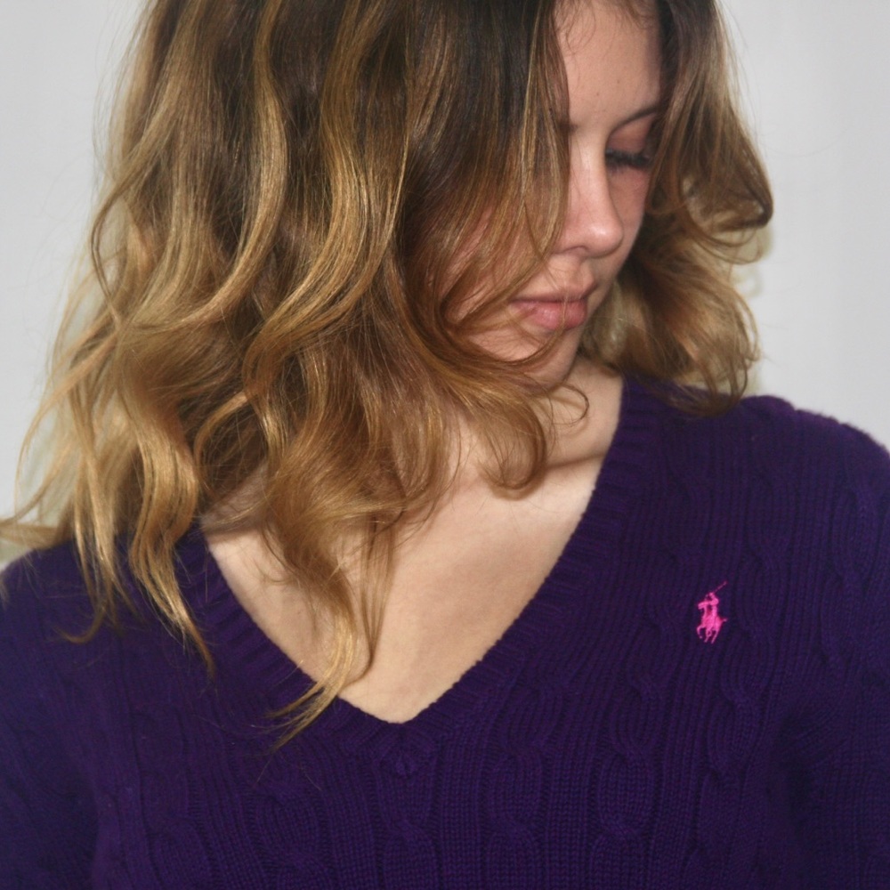 Cropped Polo Long-sleeve Sweater